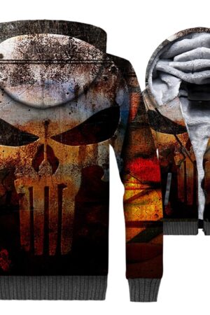 Ghost Rider Jackets - Ghost Rider Series Ghost Rider Skull Sign Super Cool 3D Fleece Jacket
