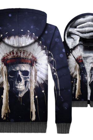 Ghost Rider Jackets - Ghost Rider Series Skull Tribe Super Cool 3D Fleece Jacket
