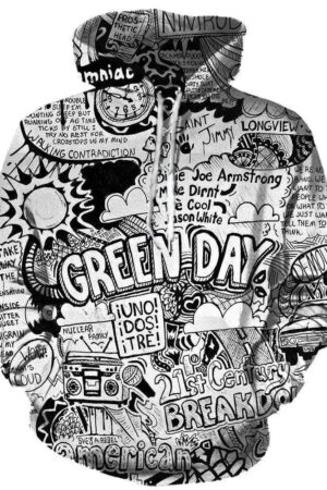 Green Day Hoodies - Pullover Black Hoodie
