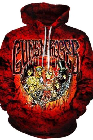 Gun N' Roses Hoodies - Pullover Red Hoodie