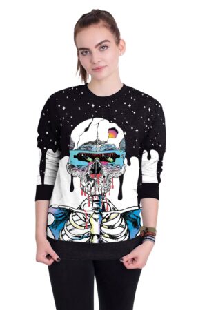 Halloween black and white crew neck Sweater