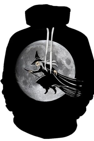 Halloween Devil 3D Printed Big Moon Hoodie