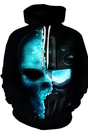 Halloween Devil Double Skeleton Skull 3D Printed Hoodie