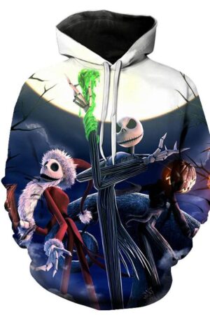 Halloween Jack Skellington and Santa Claus 3D Printed Hoodie