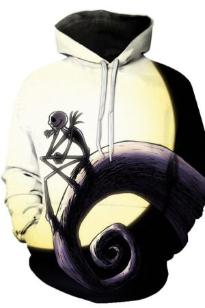 Halloween Jack Skellington Full moon 3D Printed Hoodie