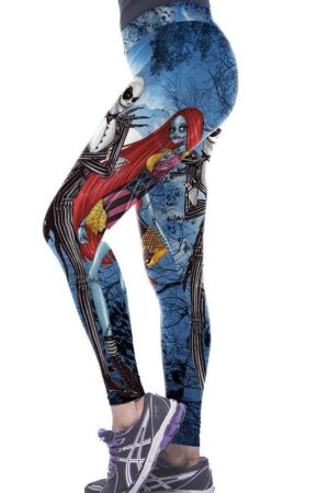 Halloween Jack Skellington Leggings - Nightmare Before Blue Sexy Legging