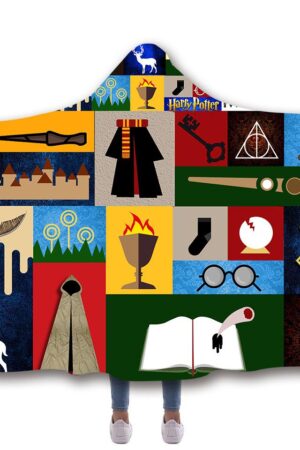 Harry Potter Hooded Blankets - Harry Potter Series Colorful Fleece Hooded Blanket
