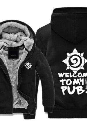 Hearthstone Jackets - Solid Color Hearthstone PUB White Logo Super Cool Fleece Jacket