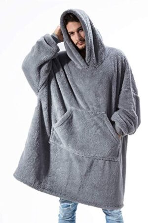 His-and-Hers Sleeves-Cute Thick Flannel Plush Wearable Blanket