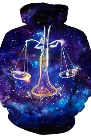 Horoscope Libra Hoodies - Pullover Black Hoodie