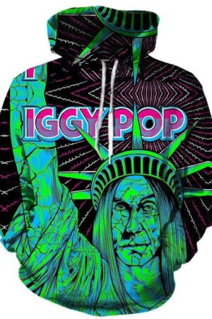 Iggy Pop Hoodies - Pullover Green Hoodie