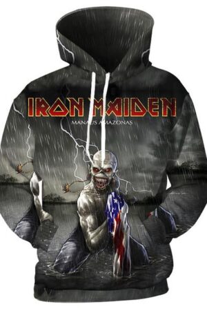 Iron Maiden Slip Knot 3D Rock Band Metallic Sweatshirt Hoodie