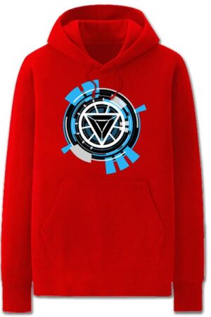 Iron Man Hoodies - Solid Color Iron Man Repulsor TechNode Icon Fleece Hoodie