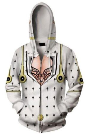JoJo's Bizarre Adventure Hoodies - Bruno Bucciarati White Zip Up Hoodie