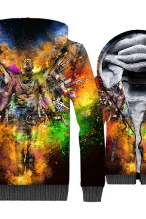 King of War Jackets - Solid Color King of War Series Super Cool 3D Fleece Jacket
