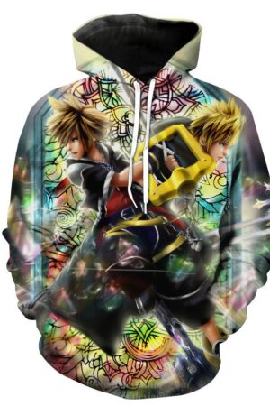 Kingdom Hearts Hoodies - Pullover Roxas and Sora Keyblade Hoodie