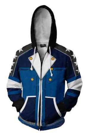 Kingdom Hearts Sora Hoodies - Blue Version Zip Up Hoodie