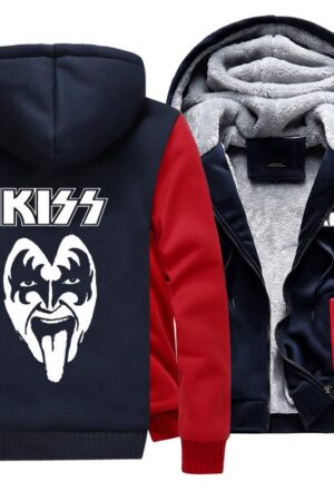 Kiss Jackets - Solid Color Kiss Series Sign Super Cool Fleece Jacket