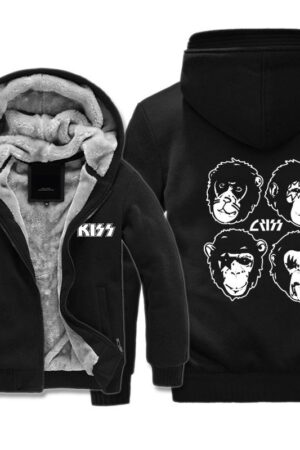 Kiss Jackets - Solid Color Kiss Series War of The Planet of The Apes Super Cool Fleece Jacket