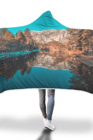 Landscape Hooded Blanket - Yosemite Valley Merced River Blanket