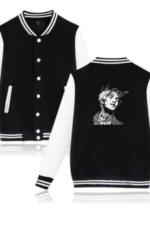 Lil Peep Jackets - Human Head Printed Baseball Jacket