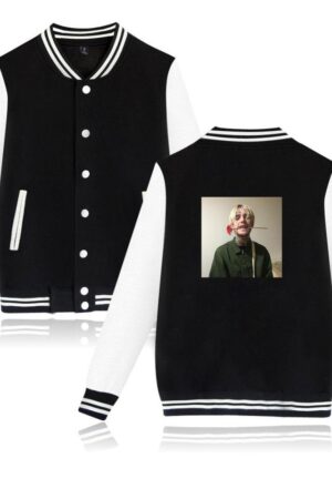 Lil Peep Jackets - Portrait Photo Printed Baseball Jacket