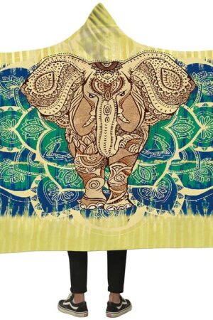 Magic Hooded Blankets - Magic Series Elephant Pattern Fleece Hooded Blanket