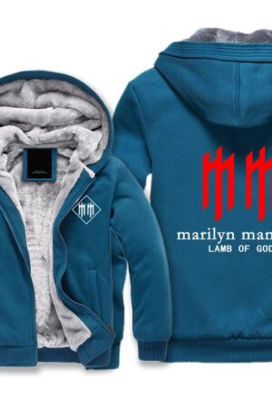 Marilyn Manson Jackets - Solid Color Marilyn Manson Lamb of God Super Cool Fleece Jacket