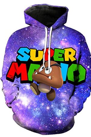 Mario Hoodie - 3D Full Print Drawstring Hooded Pullover Sweatshirt 9 Styles Optional