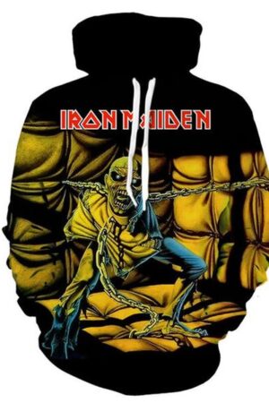 Men Hipster 3D Print Iron Maiden Pullover Hoody Sweatshirt Hoodie