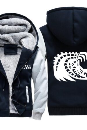 Monster Hunter Jackets - Solid Color Monster Hunter Black Eclipse Dragon Icon Super Cool Fleece Jacket