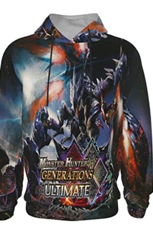 Monster Hunter World Hoodies -  3D Print Pullover Hooded Sweatshirt For Teens