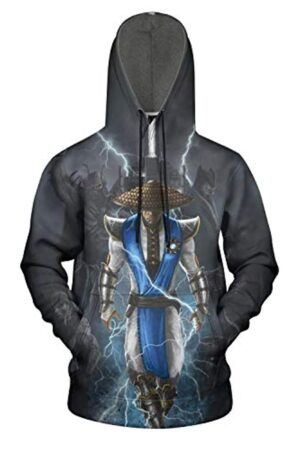Mortal Kombat Hoodie - Raiden Grey Unisex 3D Full Print Pullover Drawstring Hoodie