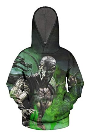 Mortal Kombat Hoodie - Reptile Green Unisex 3D Full Print Pullover Drawstring Hoodie