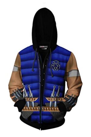 Mortal Kombat Zip Up Hooded Jacket - Sub-Zero Unisex 3D Print Drawstring Hoodie