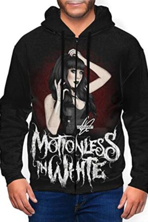 Motionless in White Men's Fashion Hoodie - 3D Printed Zip Up Hooded Sweatshirt