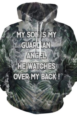 My Son is my Guardian Angles Hoodis - Pullover Black Hoodie