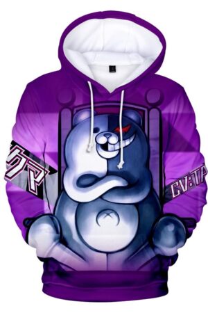 New Purple 3D Print Monokuma Hoodies