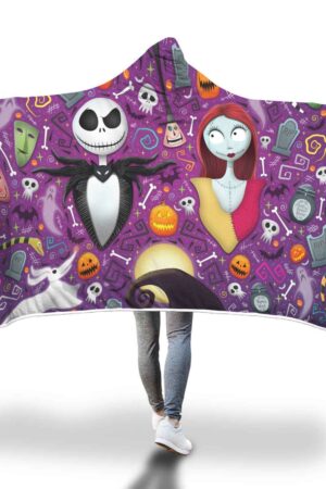 Nightmare Before Christmas Hooded Blankets - Jack and Sally Hooded Blanket