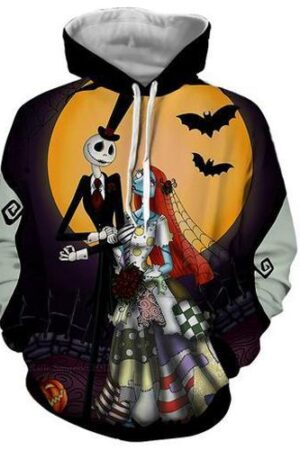 Nightmare Before Christmas Jack And Sally Hoodies - Nightmare Before Christmas Hoodies - Jack&Sally's Wedding Pull Over Hoodie