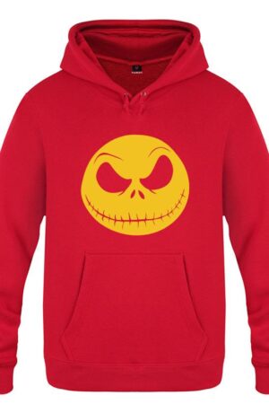 Nightmare Before Christmas Jack Hoodies - Nightmare Before Christmas Hoodies - Cool Jack Yellow Skull Icon Christmas Hoodie