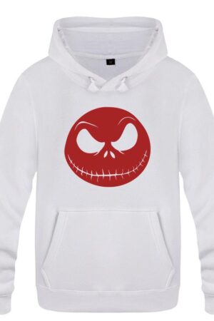 Nightmare Before Christmas Jack Hoodies - Nightmare Before Christmas Hoodies - Cool Jack Red Skull Icon Christmas Hoodie