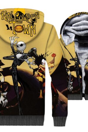 Nightmare Before Christmas Jackets - Skull Series Skull Jack Super Cool Yellow 3D Fleece Jacket