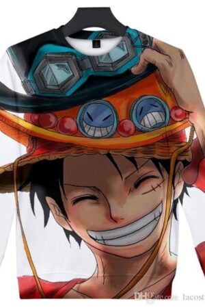 One Piece Cartoon Luffy 3D Print Loose Casual Long Sleeve Sweatshirts