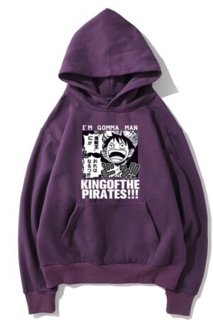 One Piece Fleece Hoodies - Solid Color One Piece Anime Series One Piece Icon Super Cool Fleece Hoodie