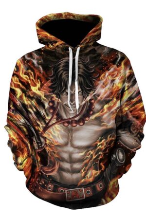 One Piece Hoodie - Portgas D Ace Pullover Hoodie CSSO020