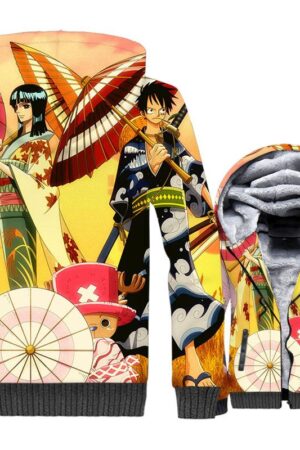 One Piece Jackets - One Piece Series Monkey D Luffy Anime Character 3D Fleece Jacket