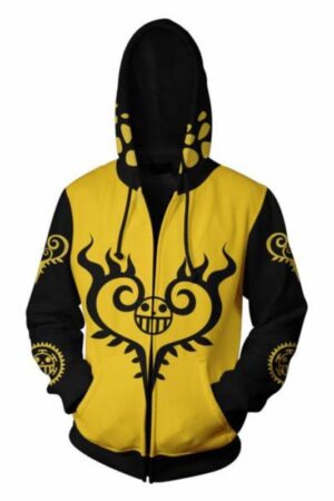 One Piece Trafalgar Law Hoodies - Black Zip Up Hoodie