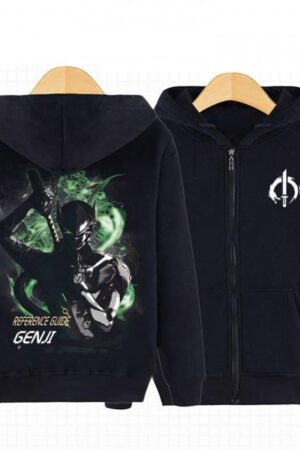 Overwatch Genji Hoodies - Zip Up Black Hoodie