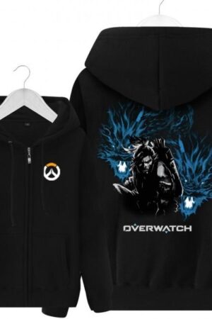 Overwatch Hanzo Hoodies - Zip Up Black Hoodie